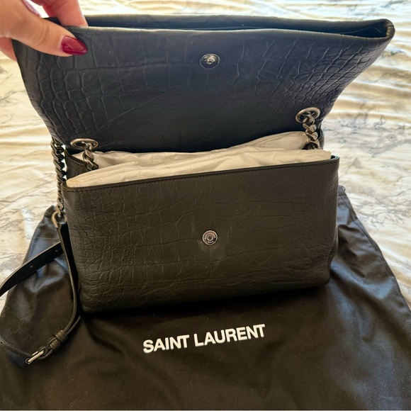 NWT! Authentic SAINT LAURENT Crocodile West Hollywood-Calfskin leather - Picture 3 of 12
